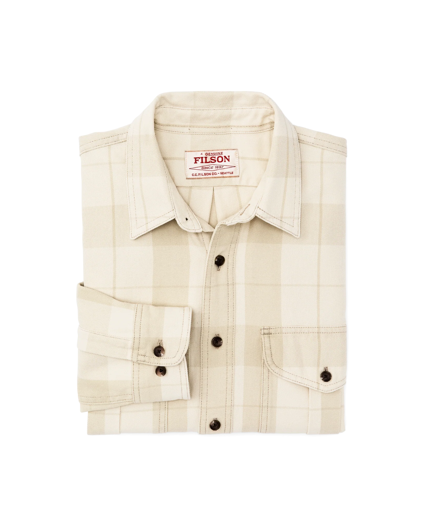 Vintage Wash Alaskan Guide Shirt - Sand / Stone Plaid - Image 7