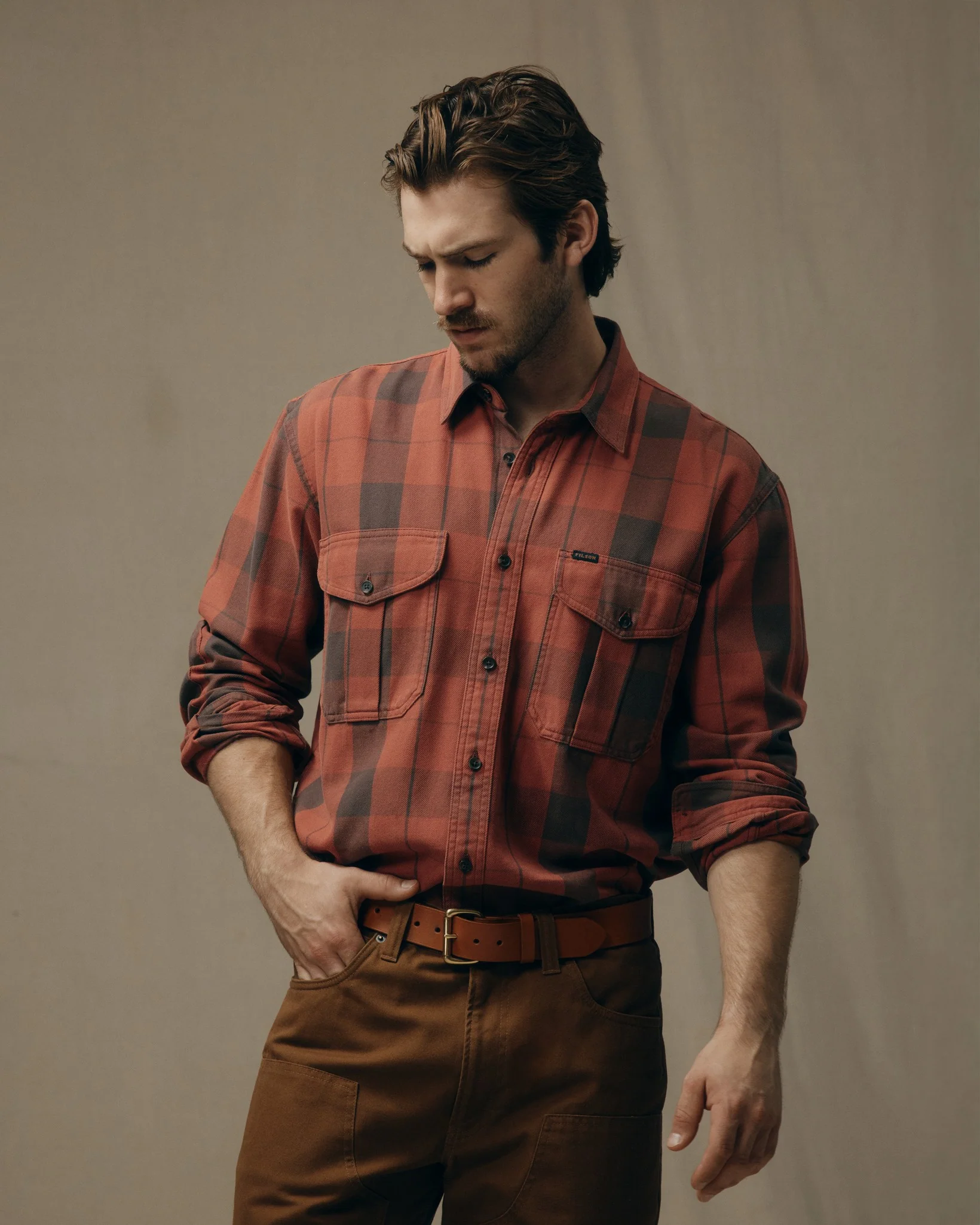 Vintage Wash Alaskan Guide Shirt - Sequoia / Dark Bown Plaid - Image 3