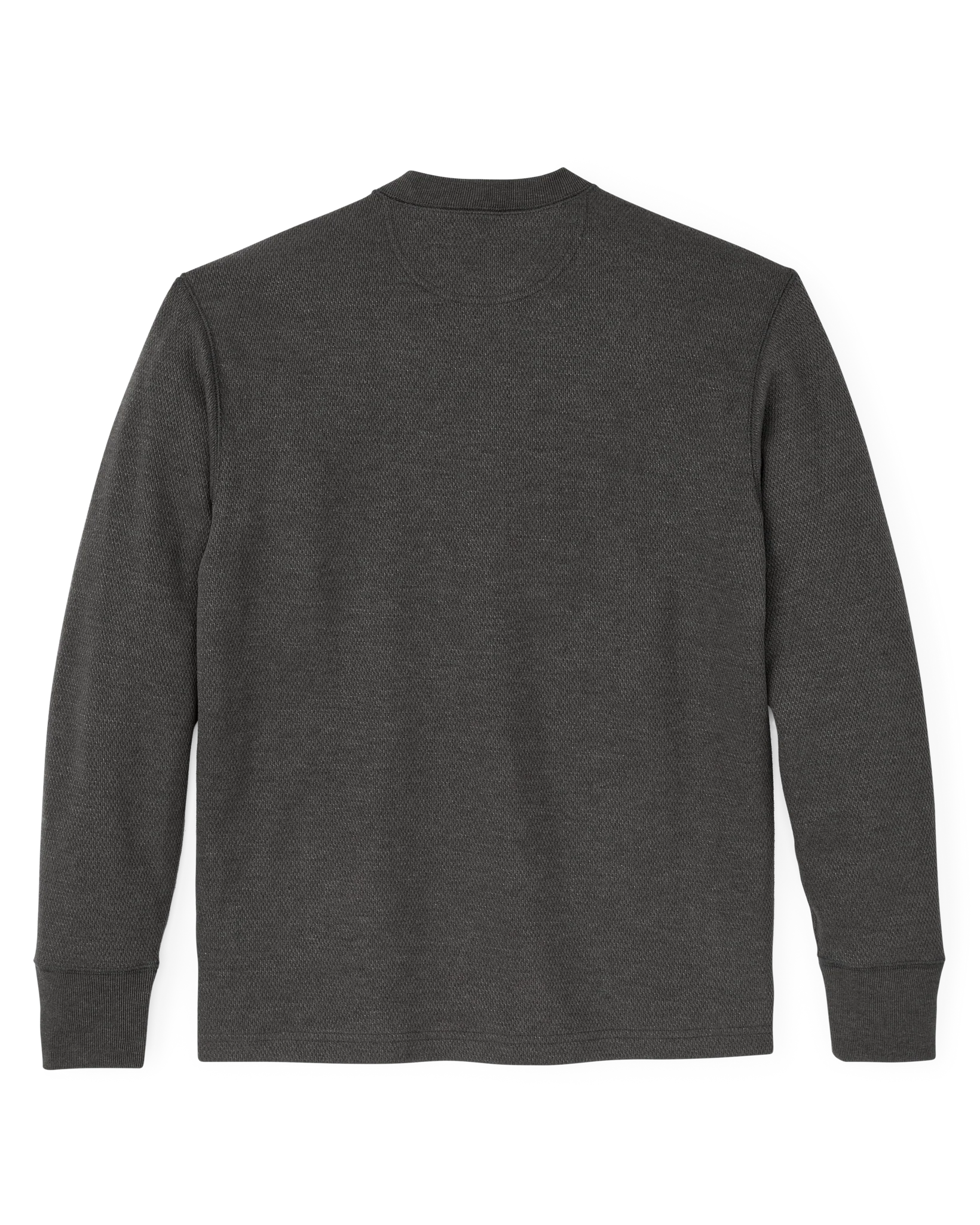 Waffle Knit Henley - Charcoal - Image 4