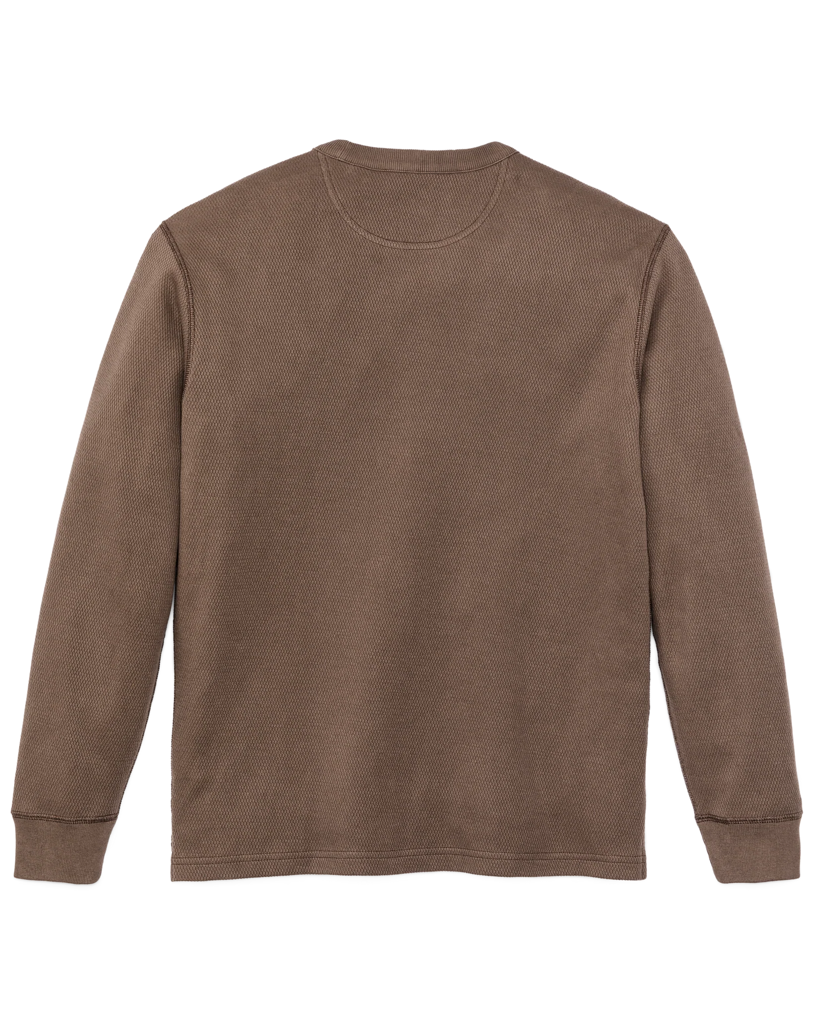 Waffle Knit Thermal Crewneck - Brown - Image 4