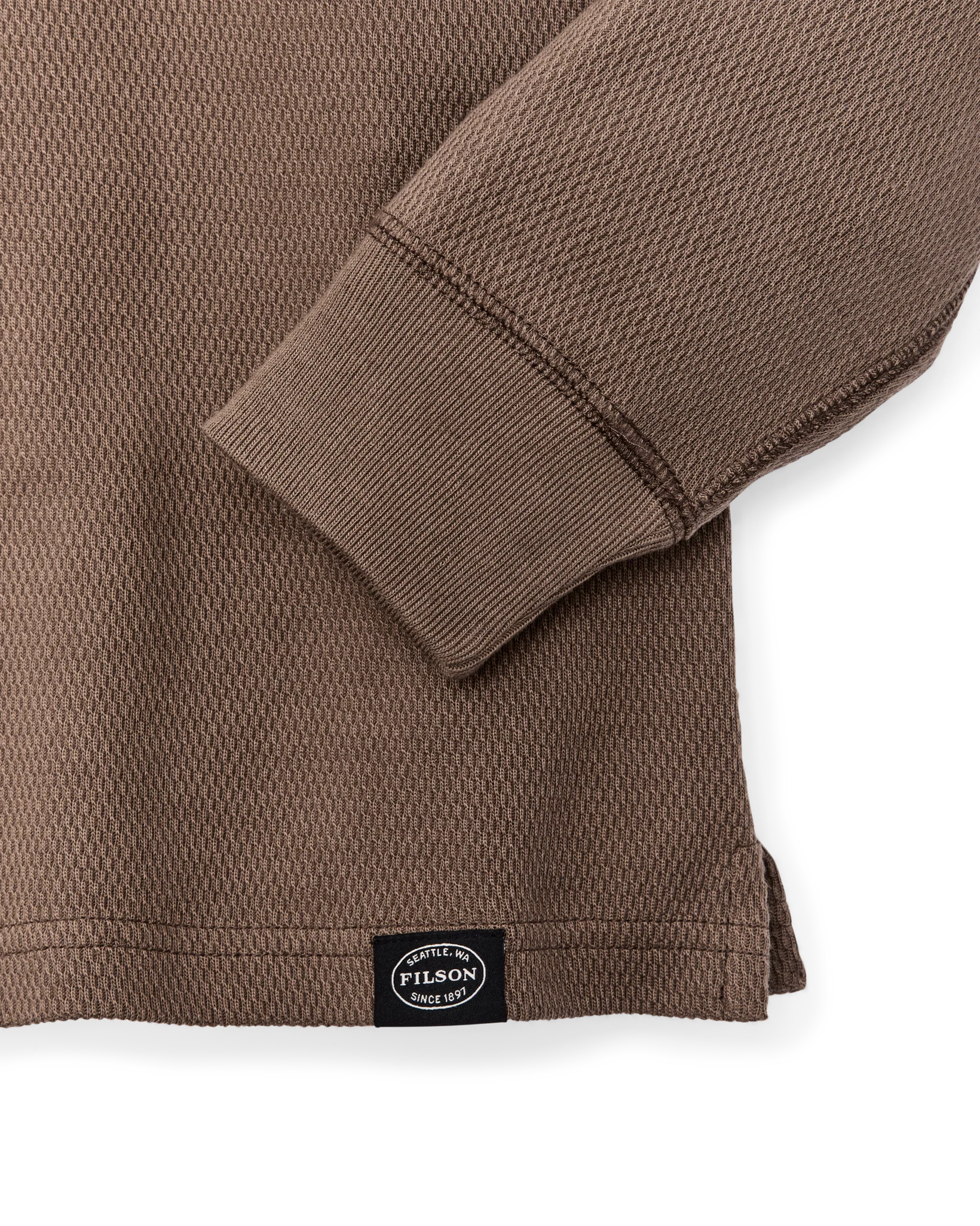 Waffle Knit Thermal Crewneck - Brown - Image 5