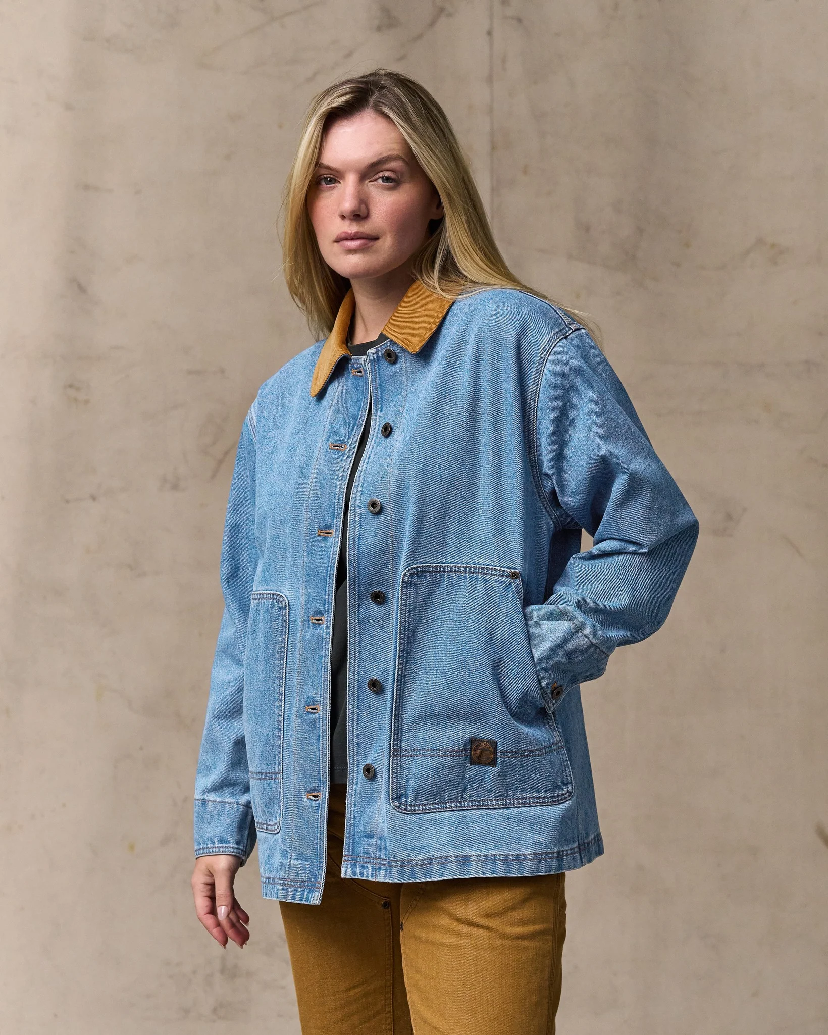 Women's 11-oz. Denim Barn Coat - Light Indigo - Image 5