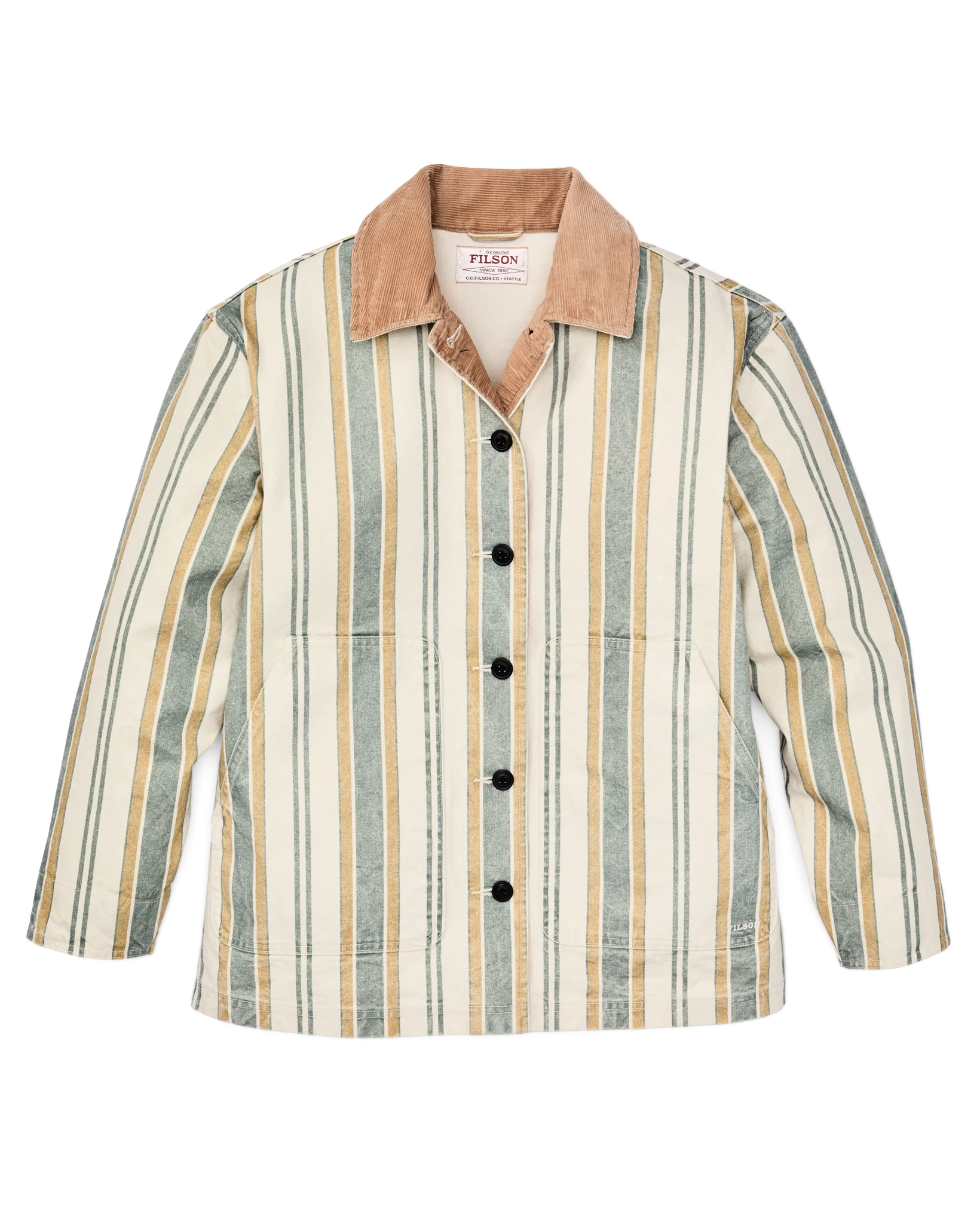 Women's Canvas Barn Coat - Natural / Yellow - Image 7