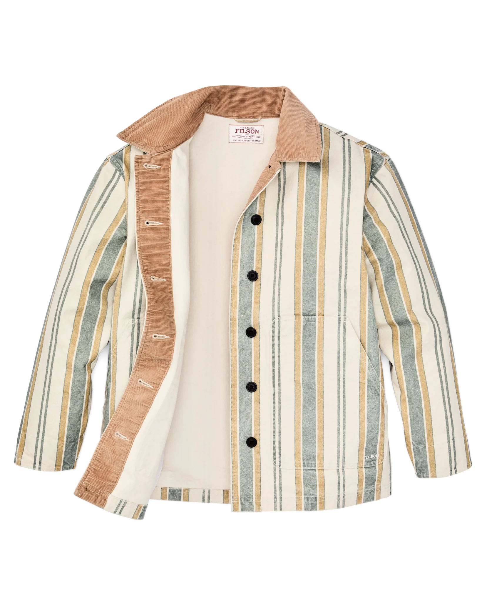 Women's Canvas Barn Coat - Natural / Yellow - Image 9
