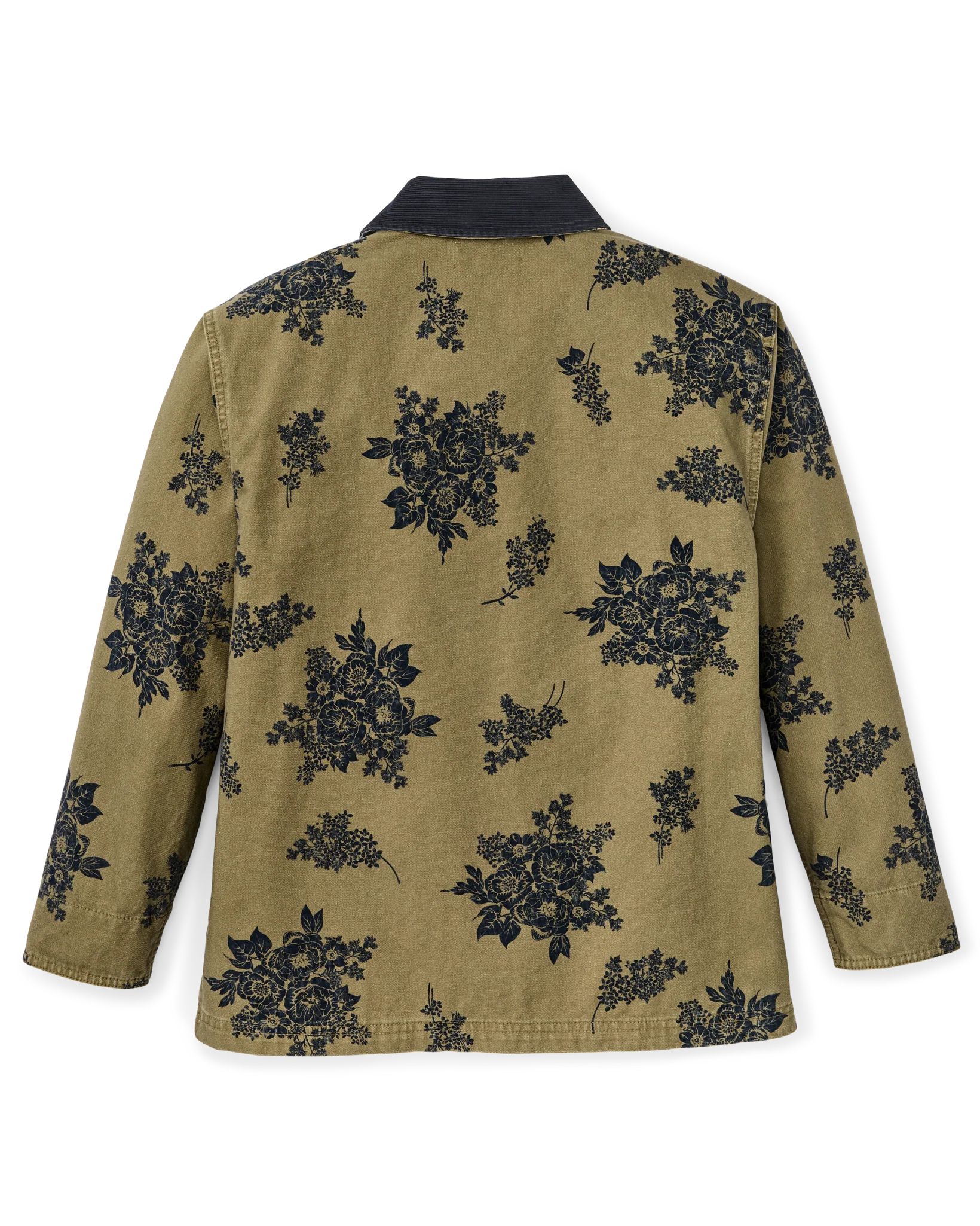 Women's Canvas Barn Coat - Olive / Floral Print - Image 2