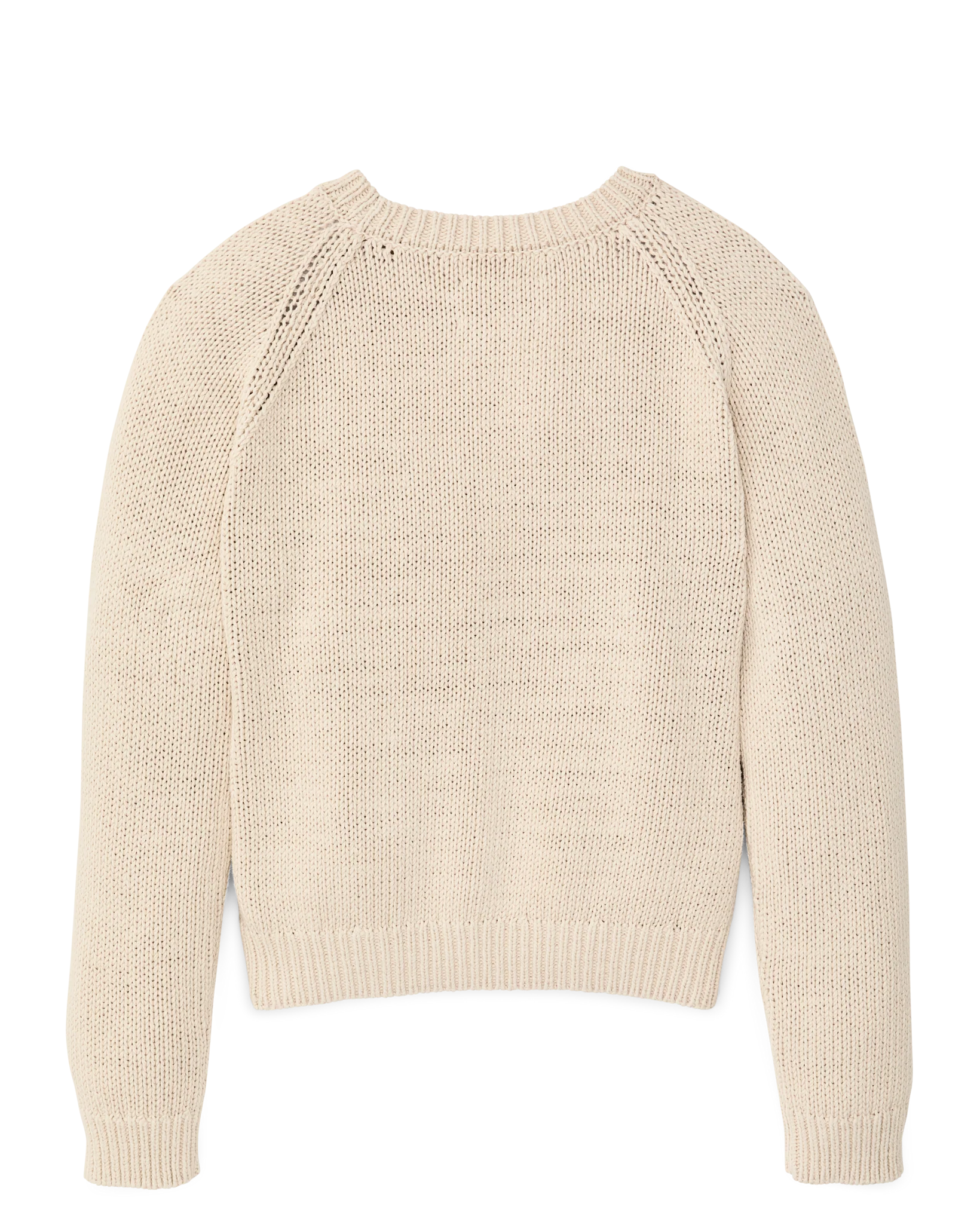 Women's Cotton Crewneck Sweater - Natural - Image 7