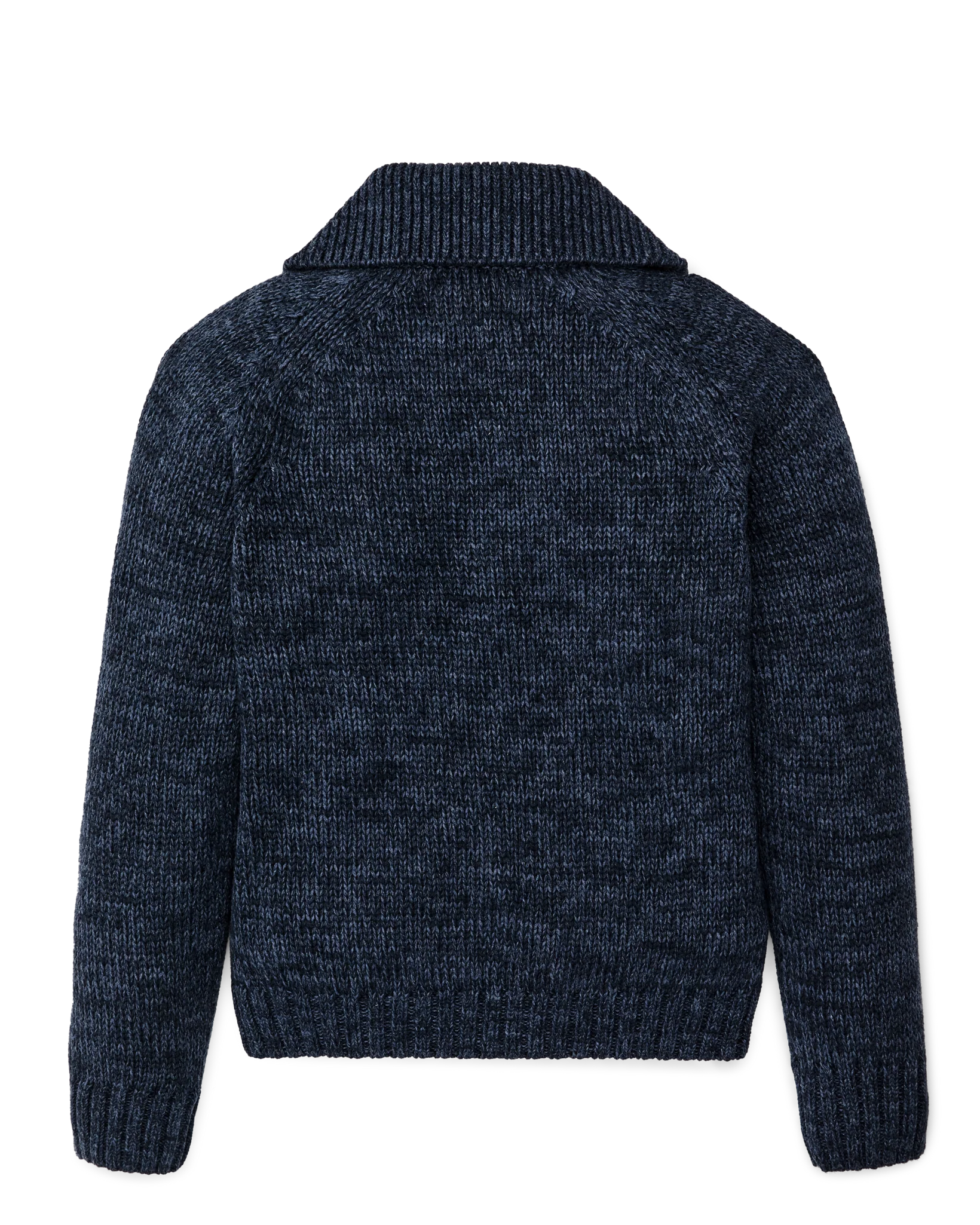 Women's Cotton Full-zip Cardigan - Navy / Marl - Image 7