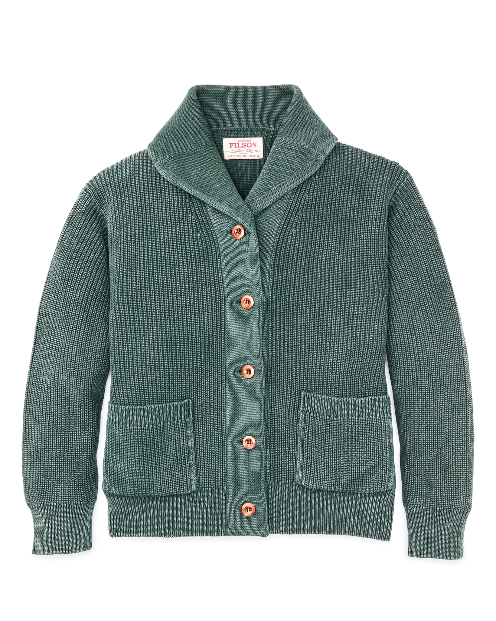 Women's Cotton Shawl Neck Cardigan - Juniper - Image 4