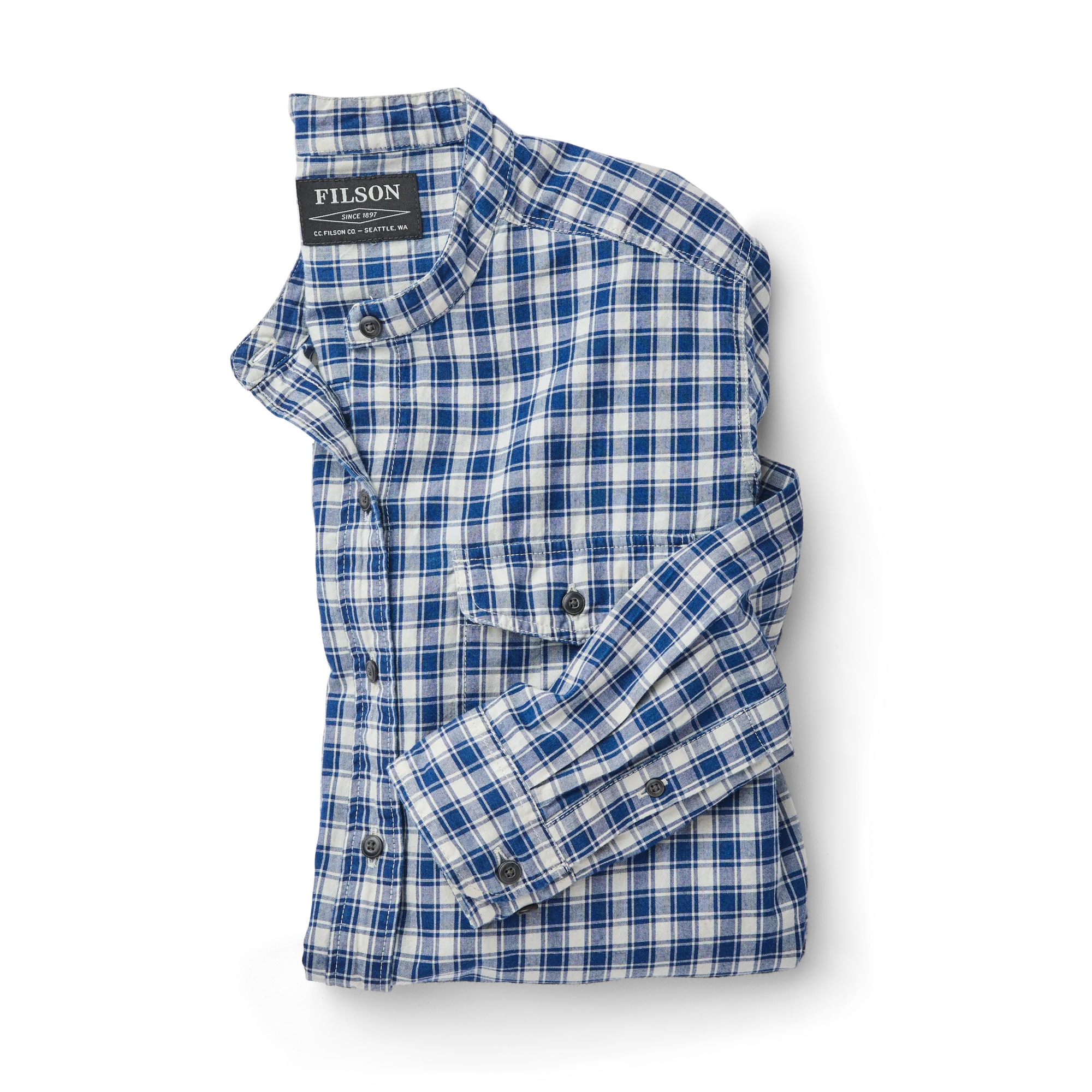 Women's Kadin Island Shirt - Indigo/cream Plaid - Image 5