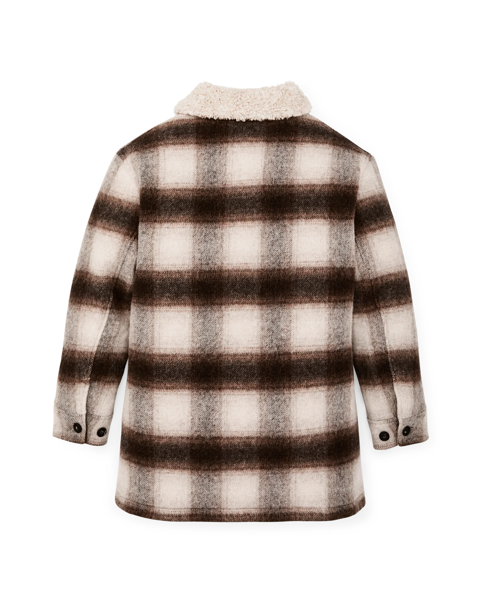 Women's Kodiak Shawl Collar Coat - Cream / Brown Shadow Plaid - Image 5