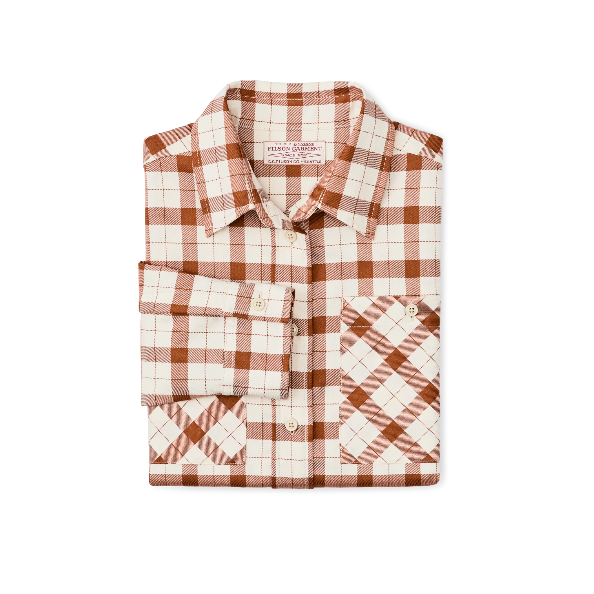 Women's Light Weight Alaskan Guide Shirt - Light Tan / Brown Plaid - Image 3