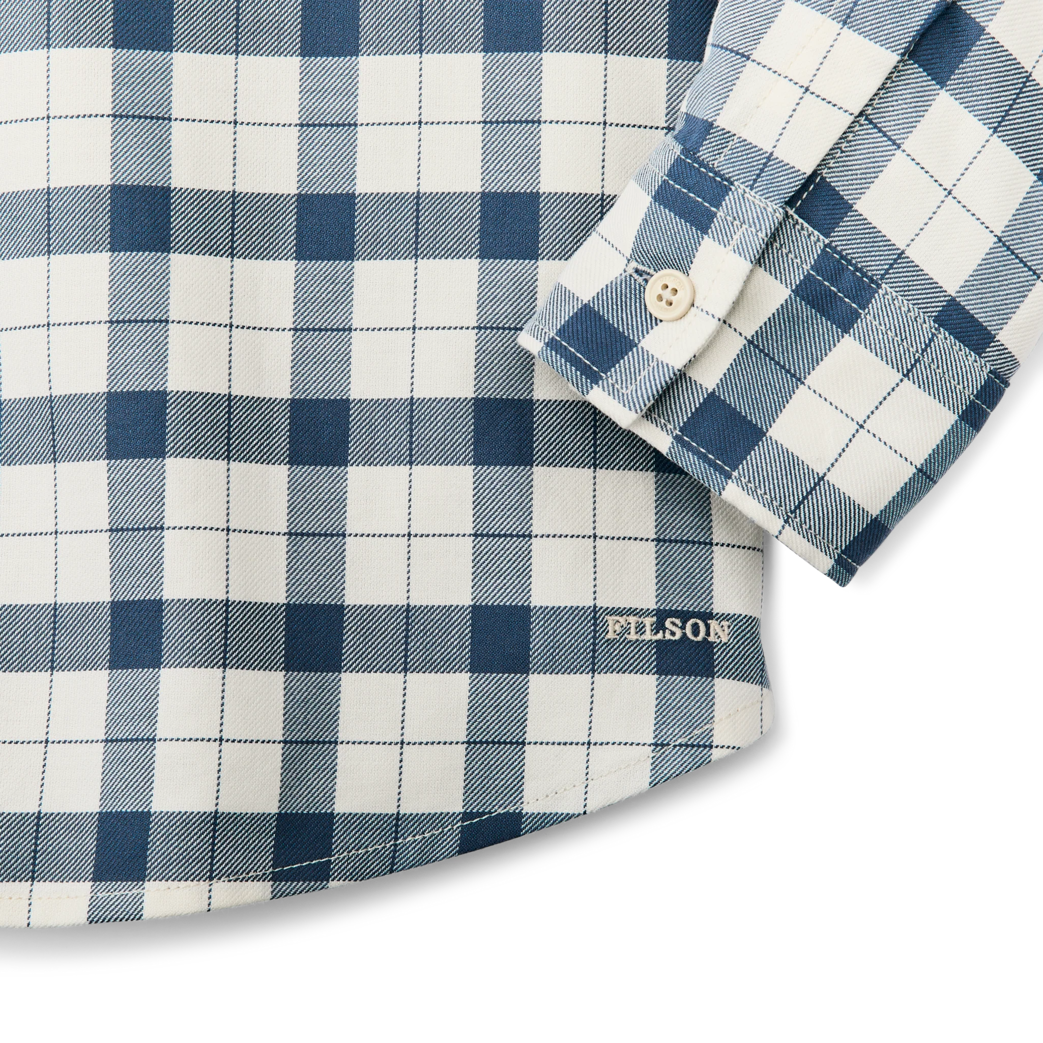 Women's Light Weight Alaskan Guide Shirt - Light Tan / Flag Blue Plaid - Image 4