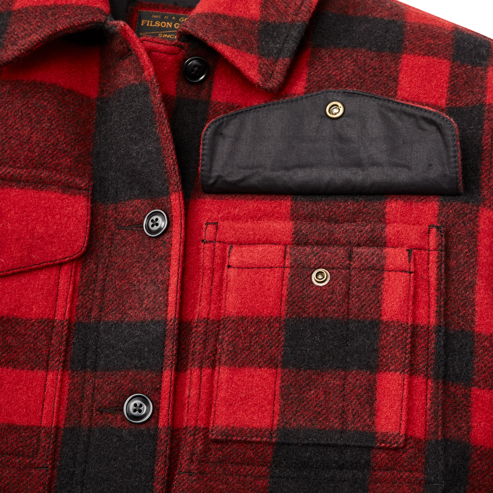 Women's Mackinaw Wool Cruiser Jacket - Red / Black Plaid - Image 4
