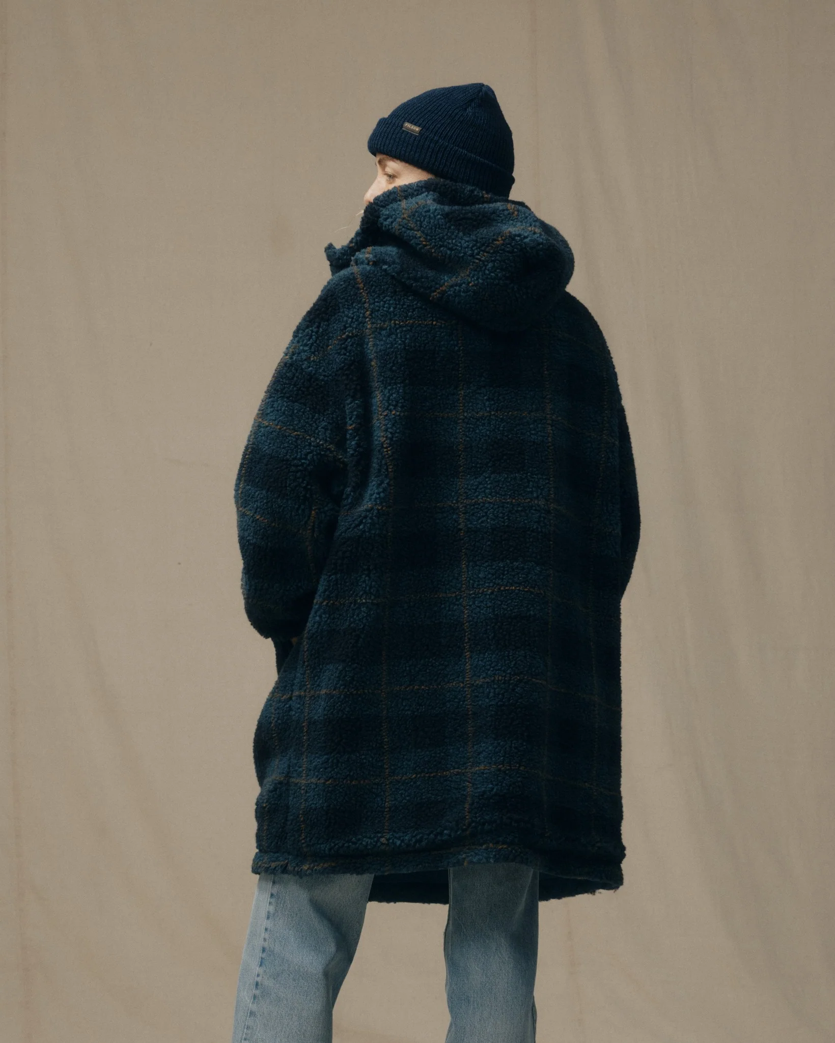 Women's Reversible Woolly Fleece Coat - Dark Teal - Image 4