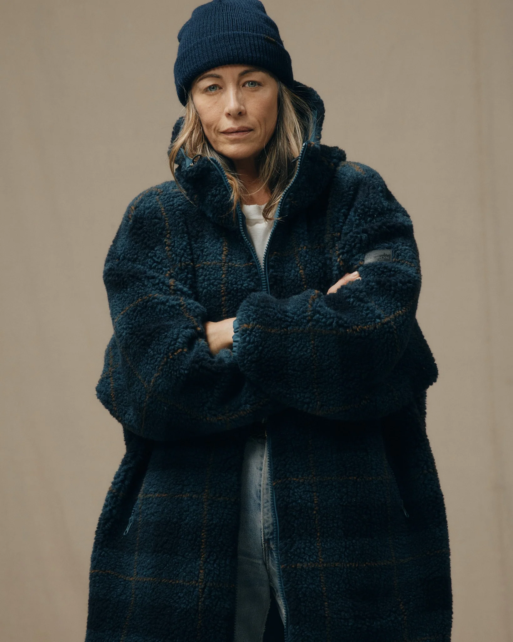 Women's Reversible Woolly Fleece Coat - Dark Teal - Image 6
