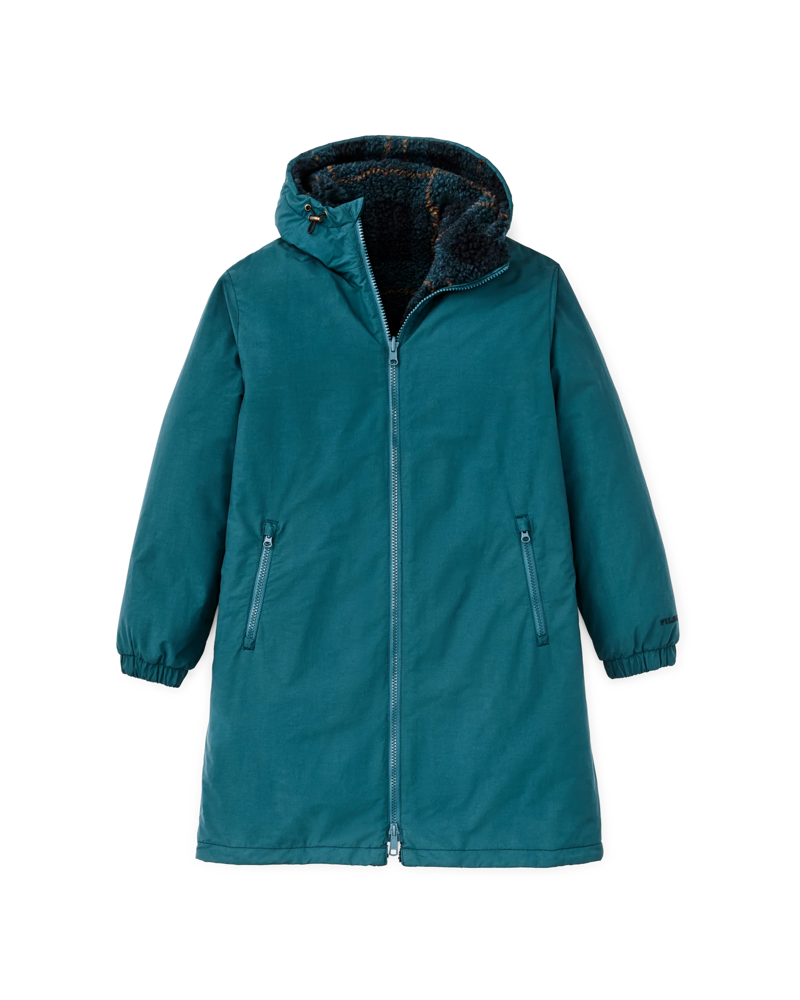 Women's Reversible Woolly Fleece Coat - Dark Teal - Image 7