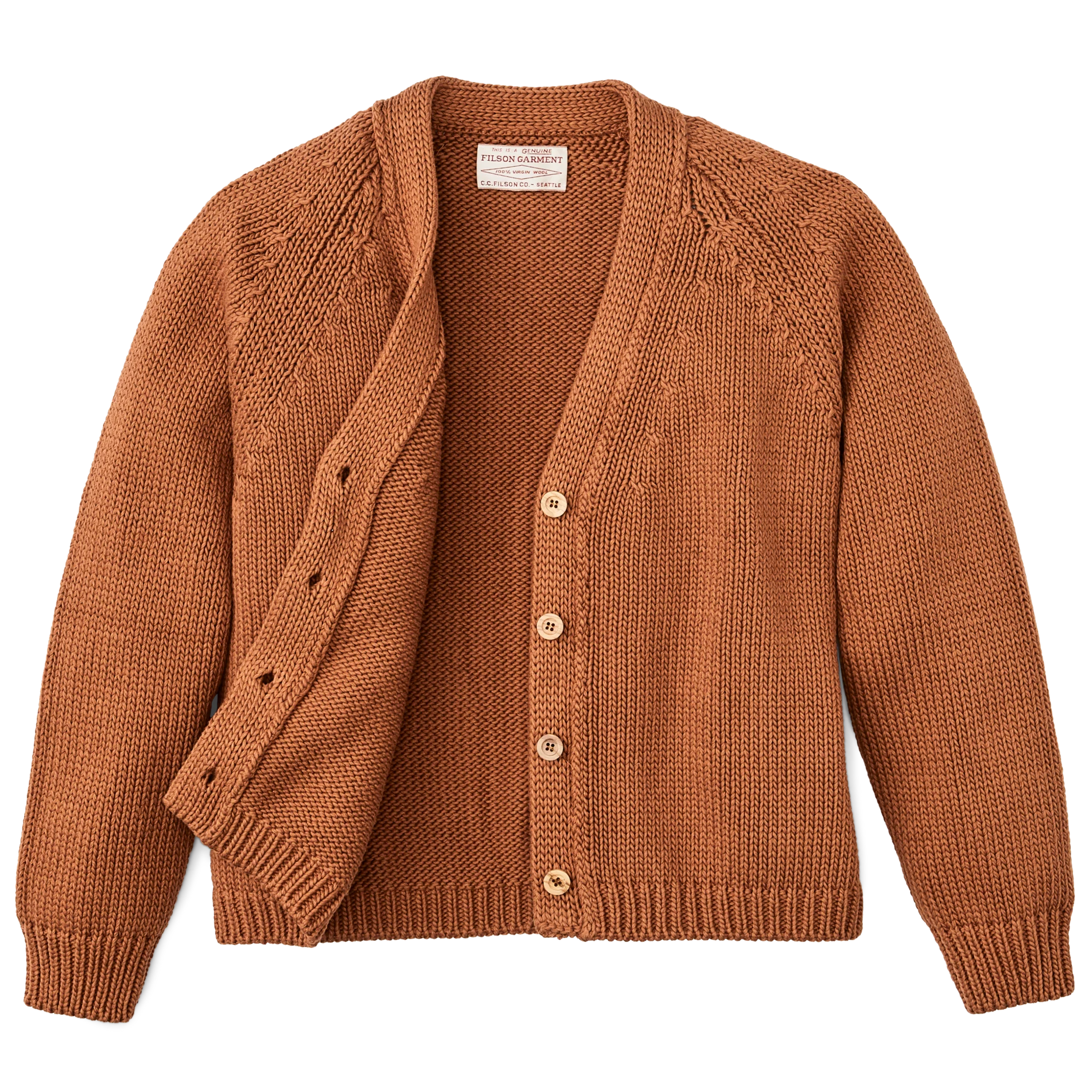Women's Rustic Cotton Cardigan - Chestnut - Image 3