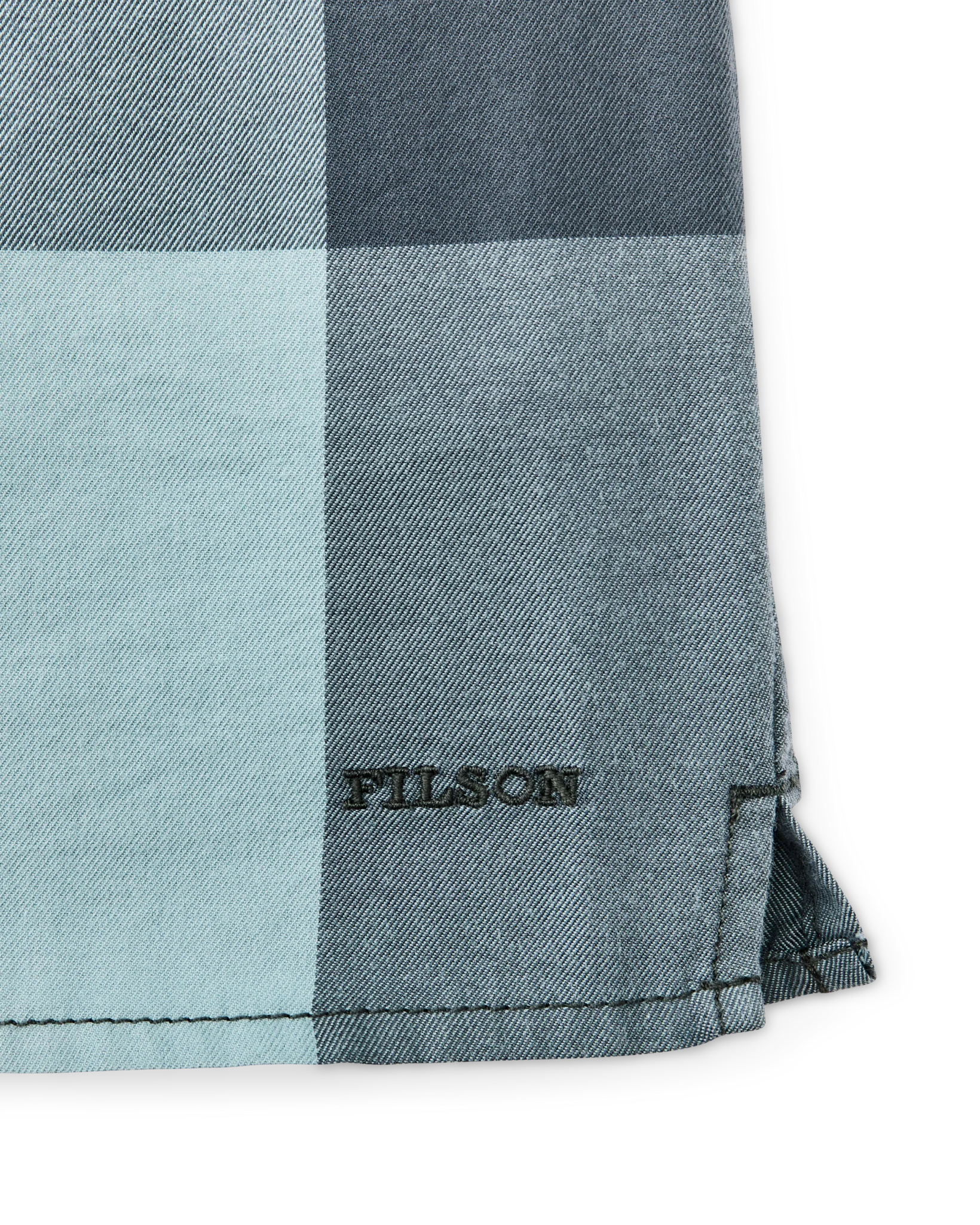 Women's Short Sleeve Camp Shirt - Storm Blue / Stone Plaid - Image 4