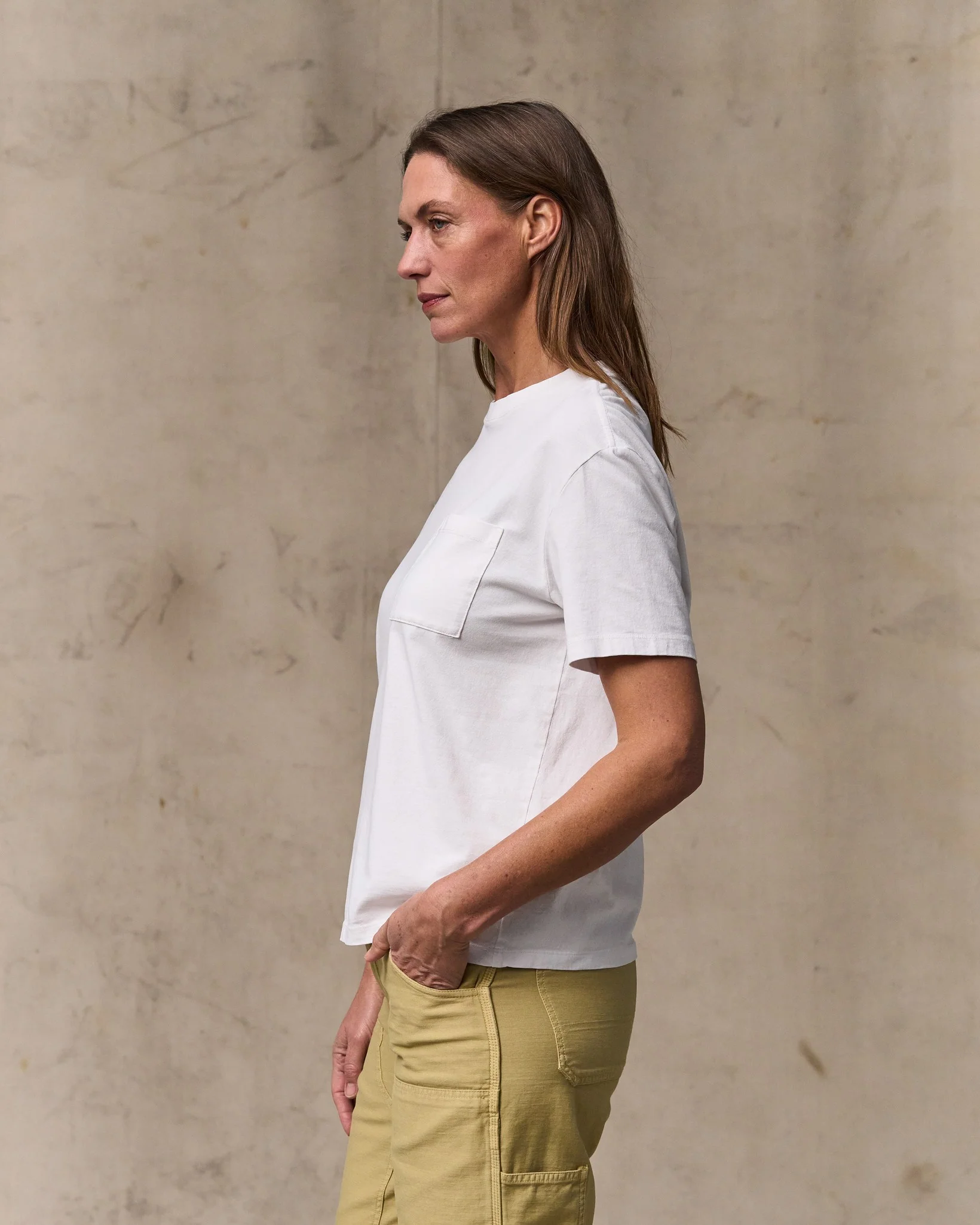 Women's Short Sleeve Pocket Tee - Bright White - Image 3