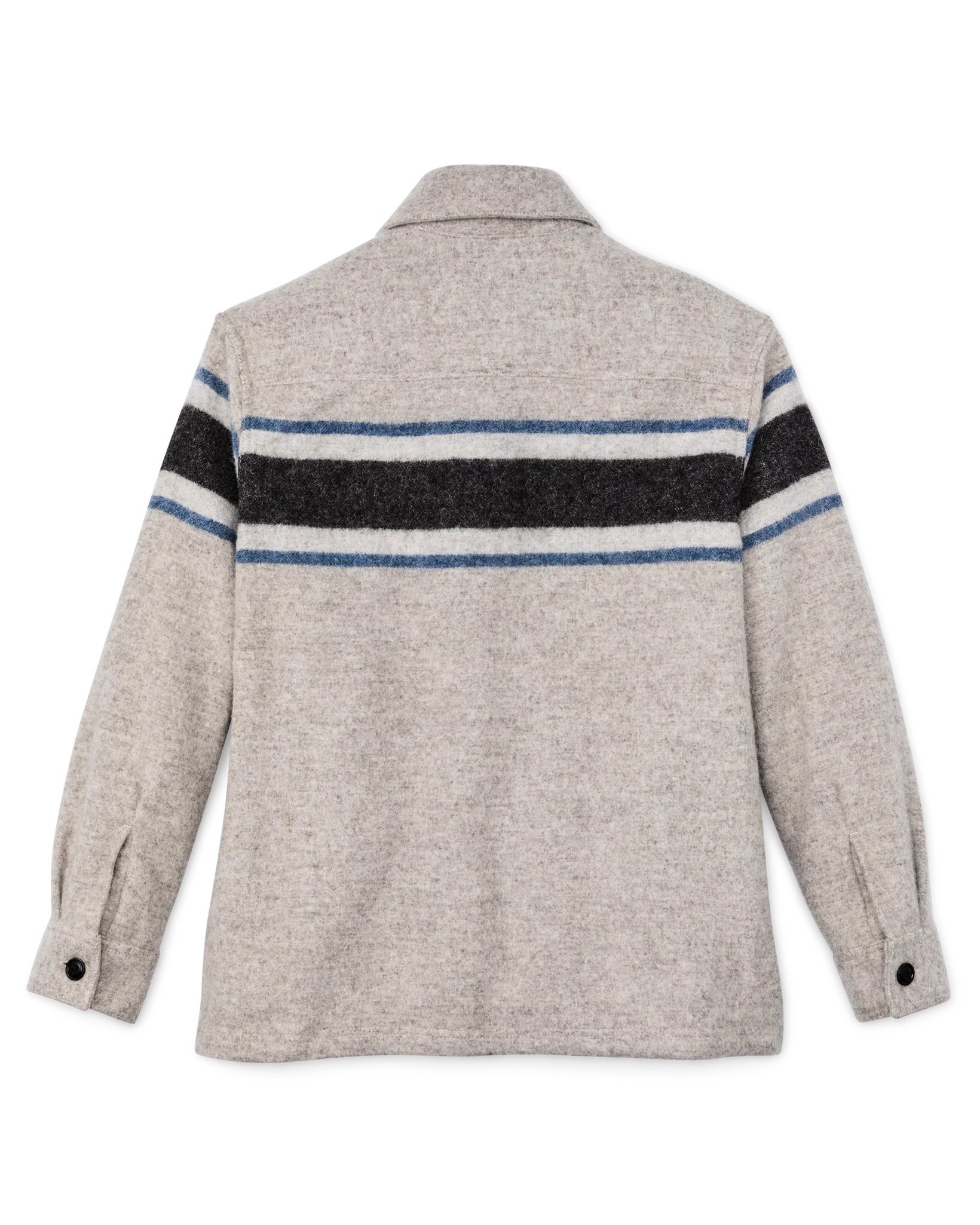 Women's Wool Overshirt - Gray / Black Blanket Stripe - Image 4