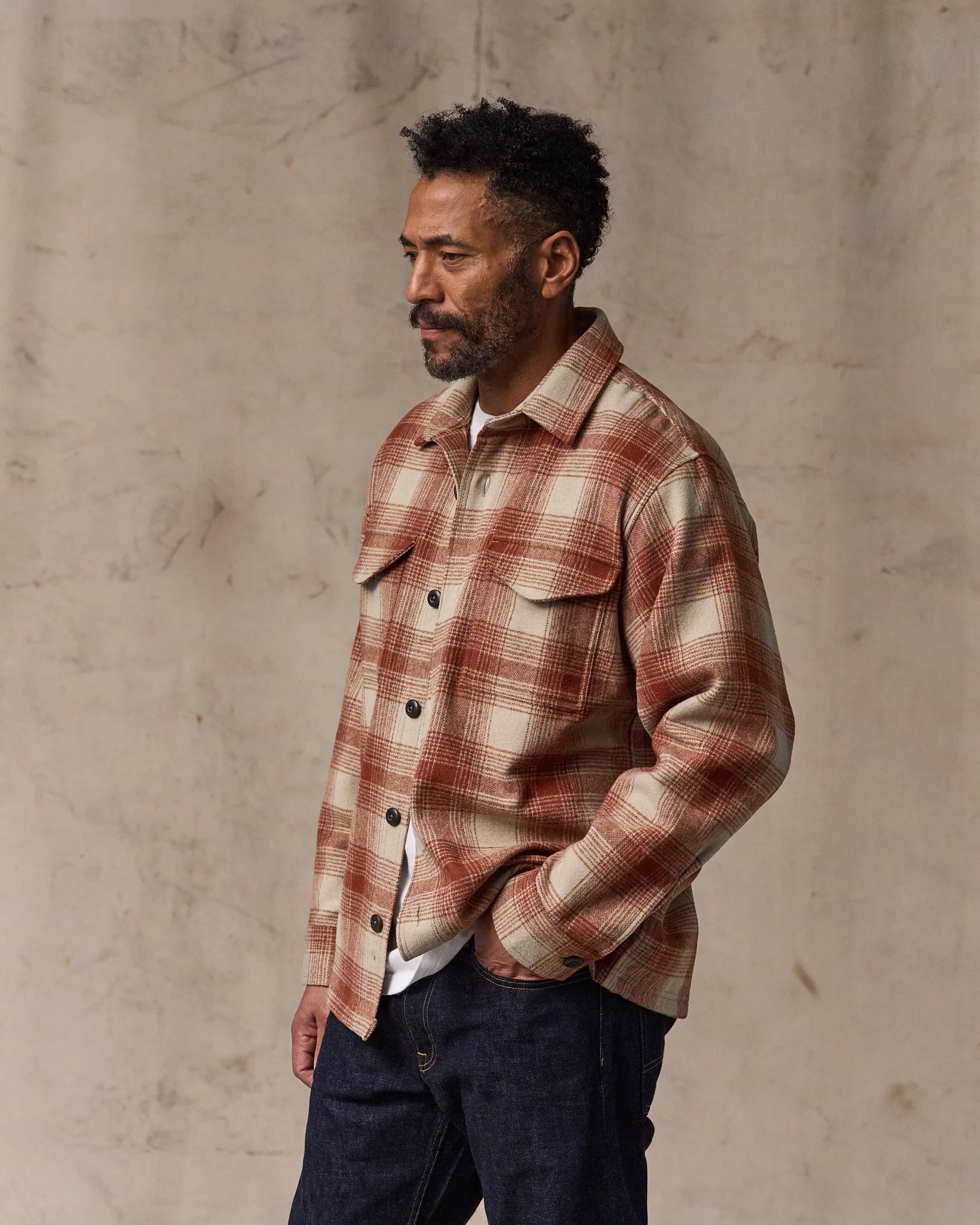 Wool Jac-shirt - Brick Multi Plaid - Image 4