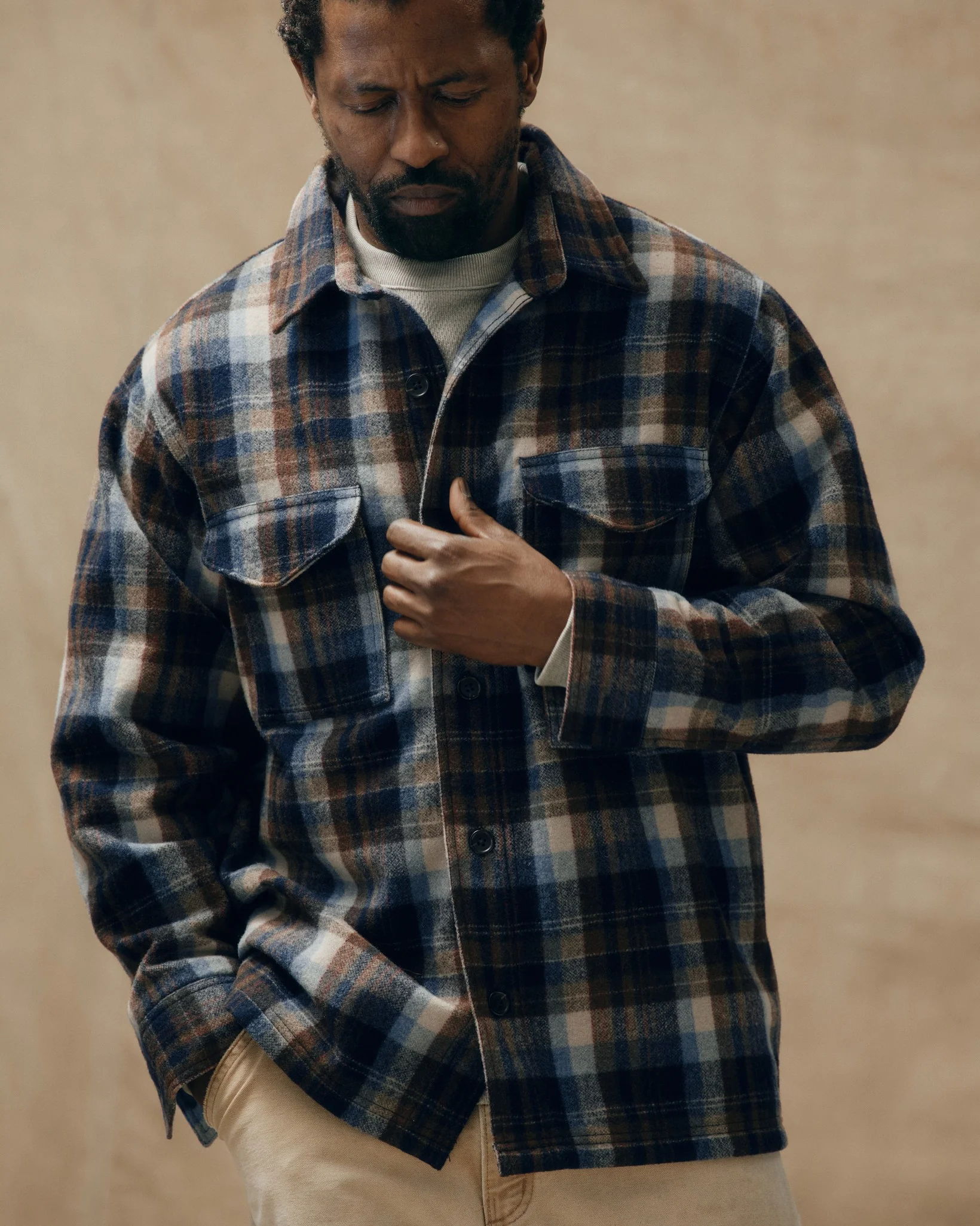 Wool Jac-shirt - Brown / Light Blue Multi Plaid - Image 3